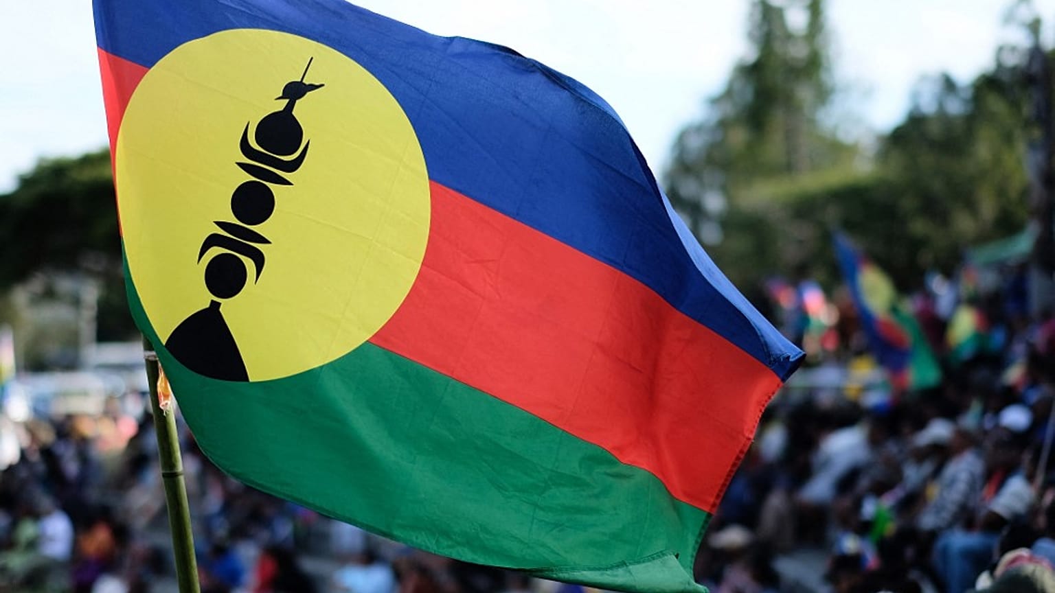 Drapeau du mouvement indépendantiste kanak FLNKS, Nouméa (Nlle-Calédonie, France), le 01/10/2021