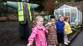 Pupils at St Conval's Primary School learn about climate change ahead of U.N. climate conference COP26, in Glasgow, Scotland, Britain October 19, 2021.