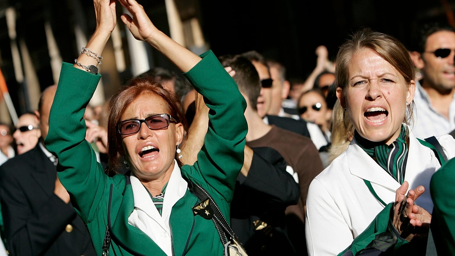 Ex-Alitalia staff protest against ITA takeover