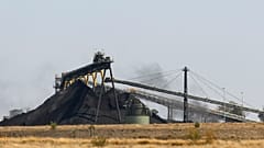 Coal is stacked at a Whitehaven Coal mine outside Narrabri, Australia.