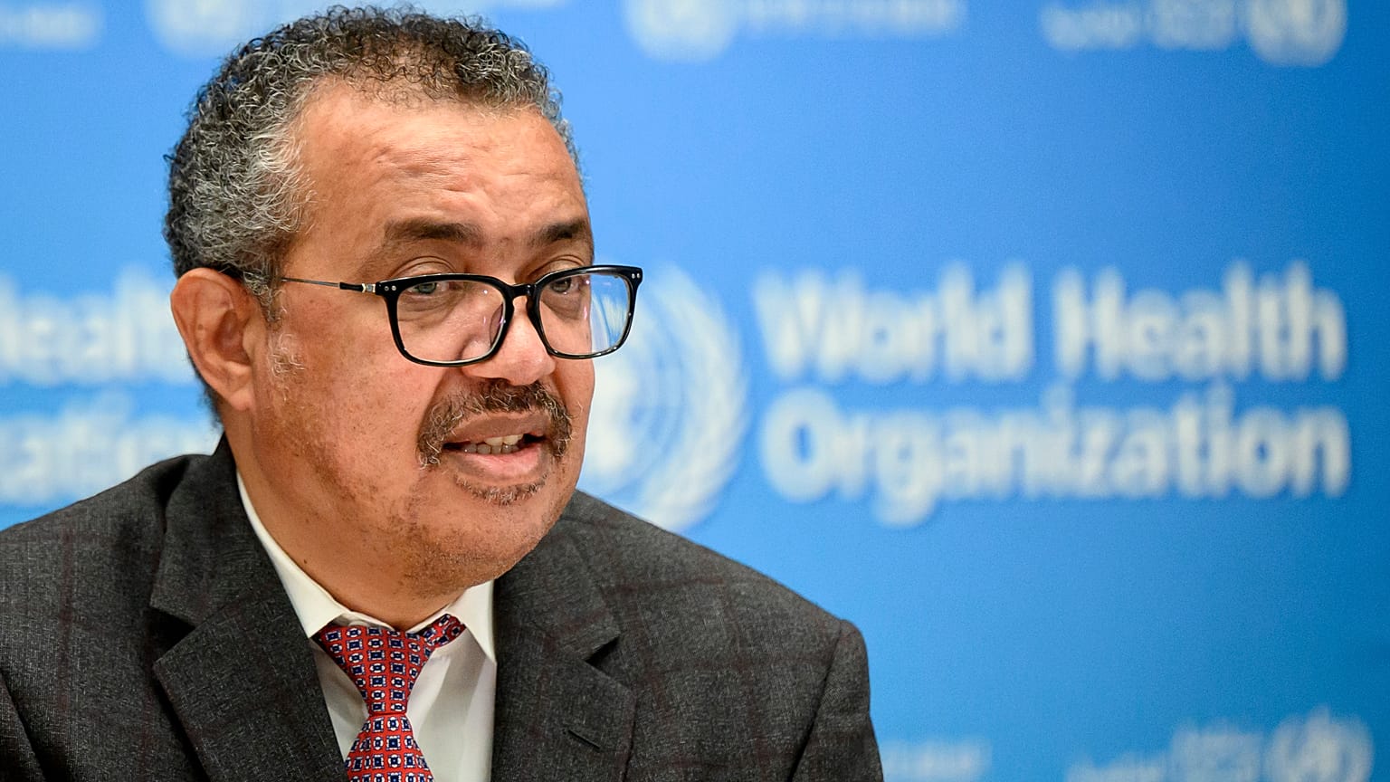 World Health Organization (WHO) Director-General Tedros Adhanom Ghebreyesus delivers a speech at the WHO headquarters in Geneva, Switzerland, on Wednesday, 18 October 2021.
