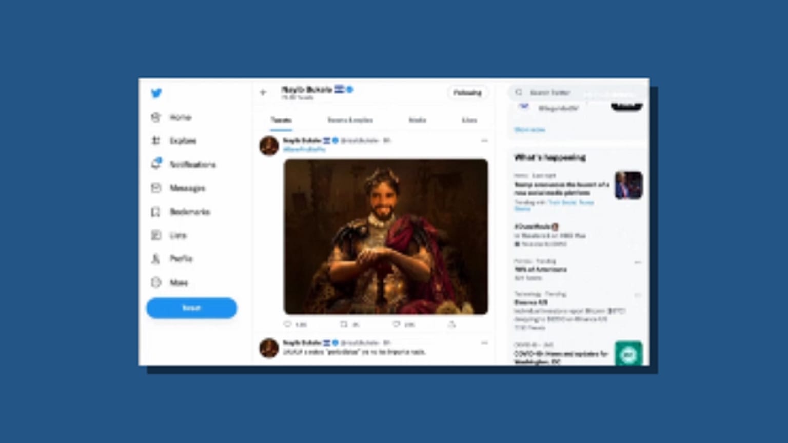 Este es el montaje que el presidente de El Salvador, Nayib Bukele, colgó en su cuenta de Twitter con la leyenda "Emperador de El Salvador"  