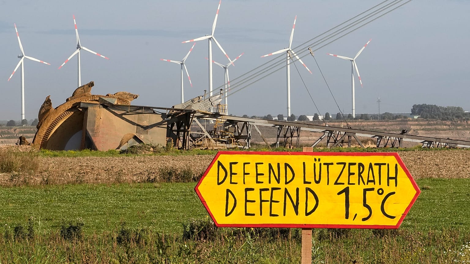 Climate activists protest against the Garzweiler open-cast coal mine, Germany