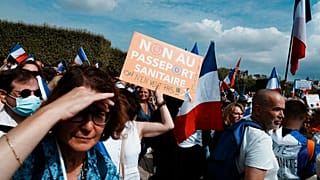 Manifestation contre le pass sanitaire à Paris en France, le samedi 4 septembre 2021.