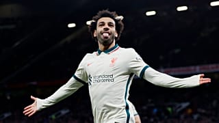 مهاجم نادي لبفربول الاإنجليزي المصري محمد صلاح بعد تحقيق الفوز الكبير على مانشستر يونايتد. 24/10/2021