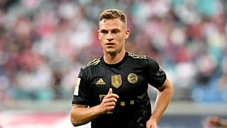 Bayern's Joshua Kimmich during the German Bundesliga soccer match between RB Leipzig and FC Bayern Munich in Leipzig, Germany, Saturday, Sept. 11, 2021.