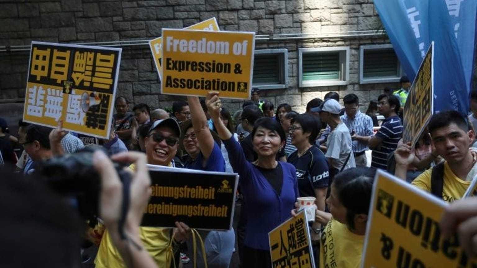 Hong Kong protestolarından bir kare 