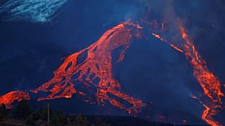 The Cumbre Vieja volcano continues to erupt as seen from El Paso, on the Canary Island of La Palma, Spain