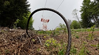 Wreckage of the cable car near the summit of the Stresa-Mottarone line in the Piedmont region.