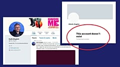 Keith English 2011-ben létrehozott Twitter-fiókja ma már nem megnyitható