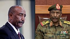 Primeiro-ministro Abdalla Hamdok e o general Abdel Fattah al-Burhan
