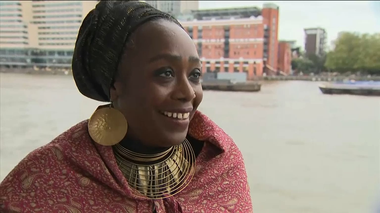 Nicole-Rachelle Moore, who plays Nubian Queen Amanirenas on the Black History River Cruise. 