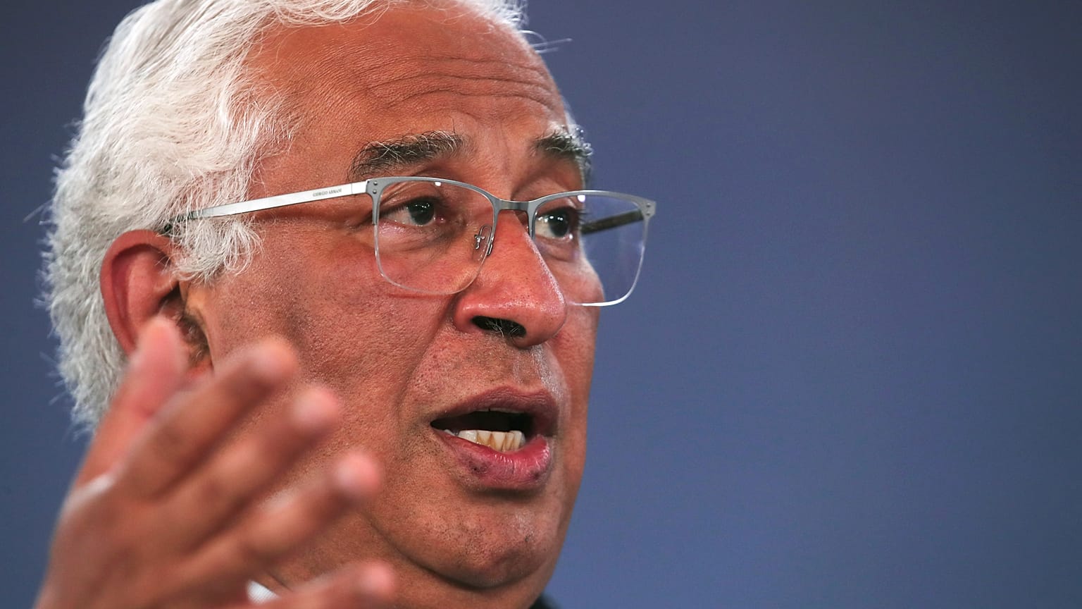 Portugal's Prime Minister Antonio Costa speaks during a media conference at an EU summit in May.