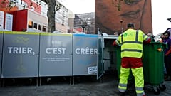 Waste collecting on the busy streets of Paris