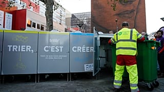 Waste collecting on the busy streets of Paris