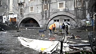 Los estragos causados por la tormenta en Catania en Sicilia