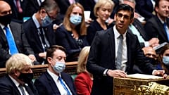 Britain's Chancellor of the Exchequer Rishi Sunak delivers his Budget to the House of Commons, London, Oct. 27, 2021.