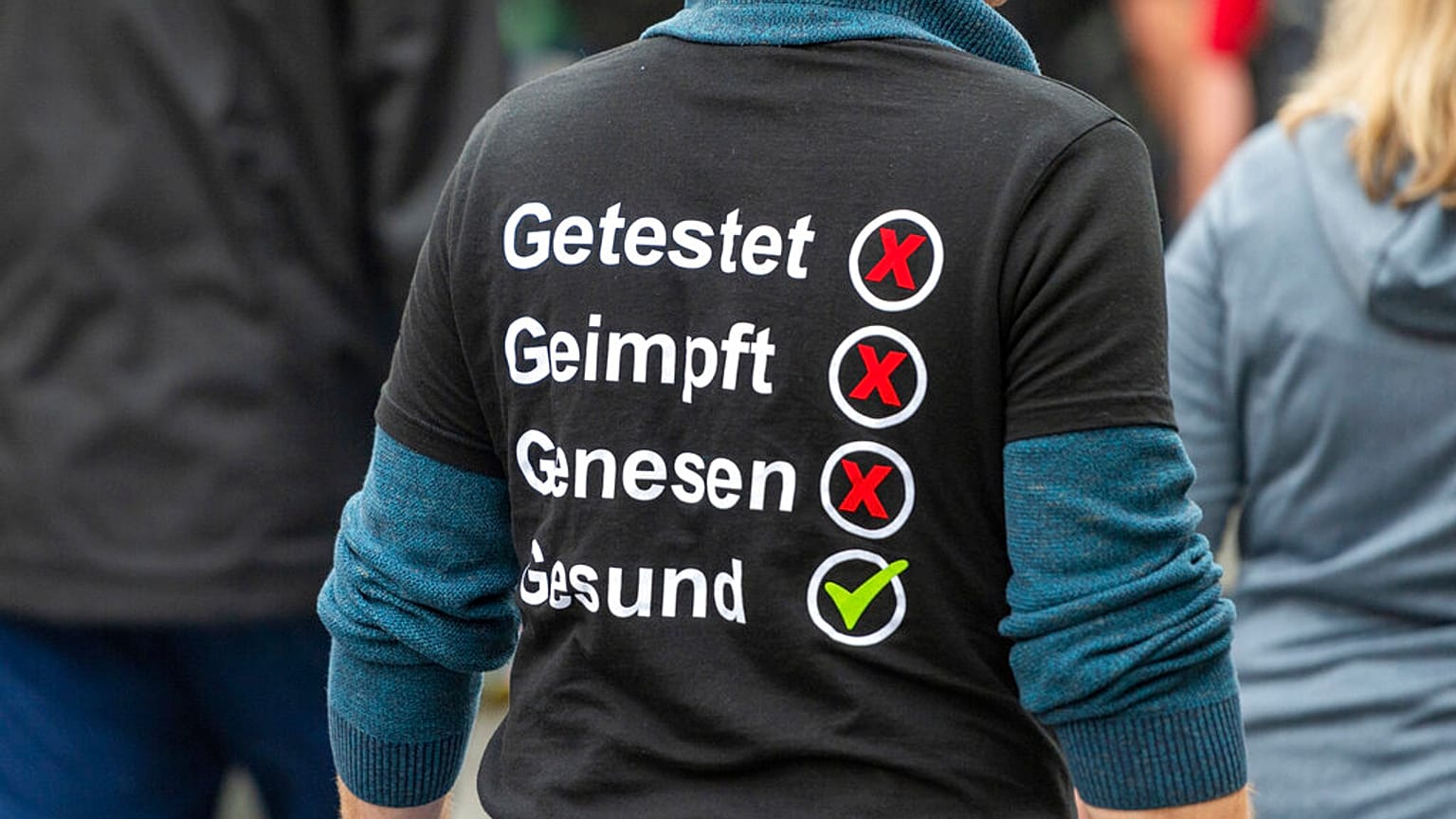 Auf einer Demonstration in Berlin am 28. August 2021.