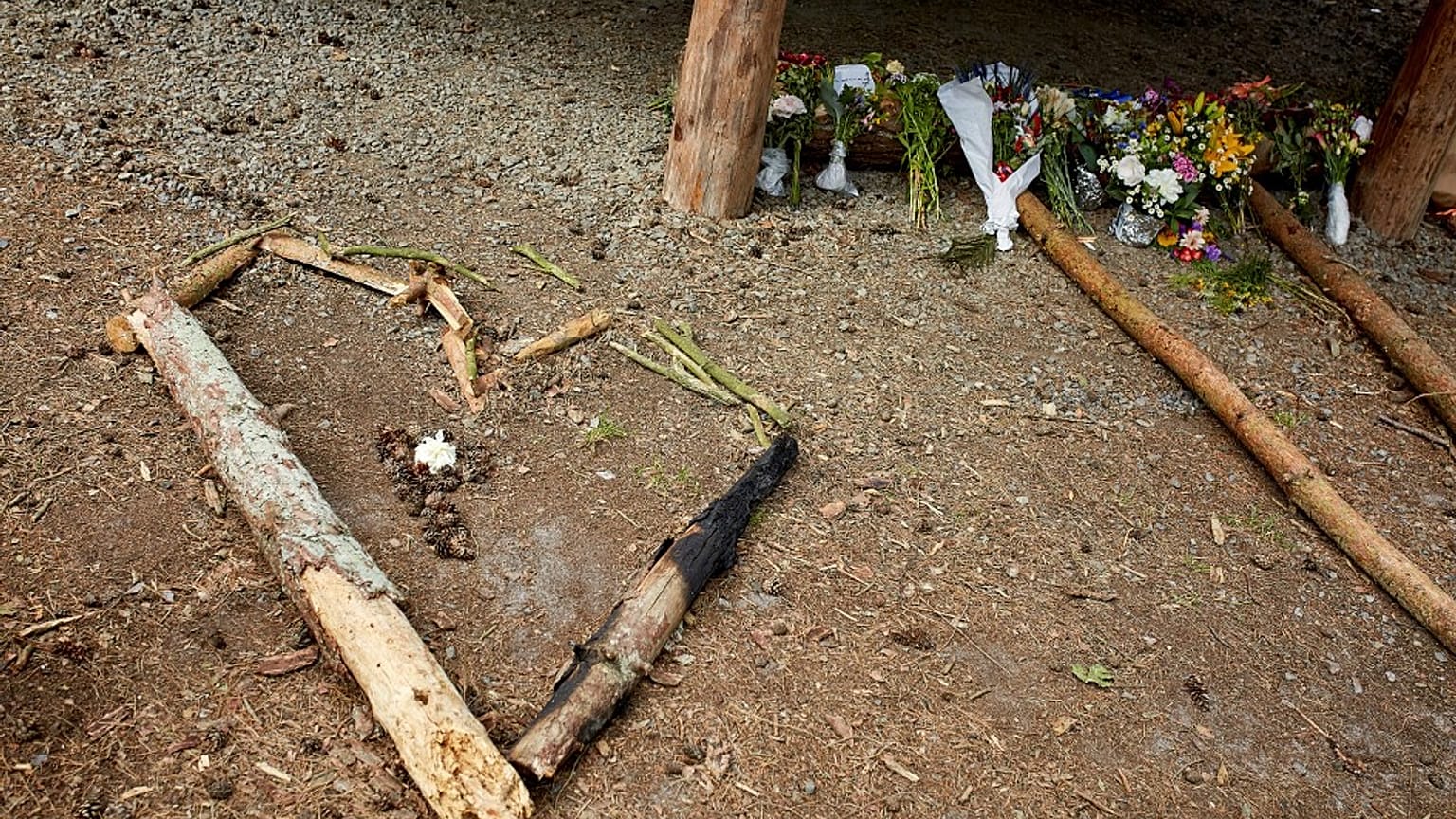 Flowers and tributes laid in Ronne on the Danish island of Bornholm.