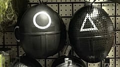 Máscaras del 'Juego del calamar' en una tienda de Nueva York.