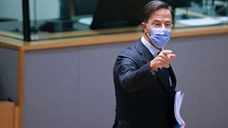Dutch Prime Minister Mark Rutte arrives for a round table meeting at an EU summit in Brussels, Oct. 22, 2021.
