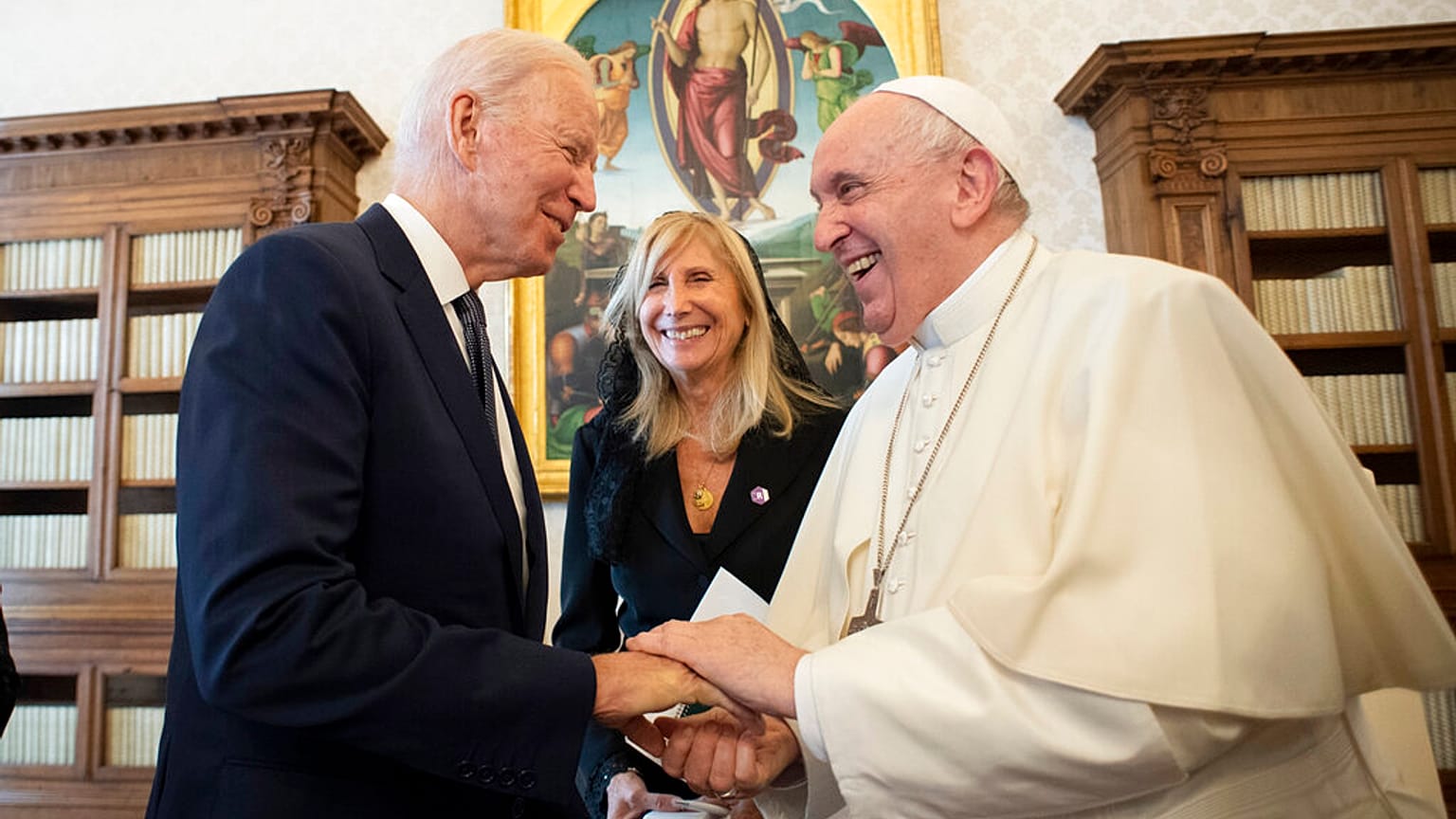 Herzlicher Empfang: Joe Biden nebst Gattin bei Papst Franziskus