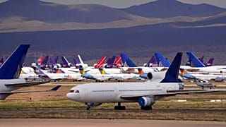 Aircrafts grounded in California during the pandemic last year.
