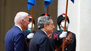 US-Präsident Joe Biden und Italiens Regierungschef Mario Draghi in Rom vor dem G20-Gipfel