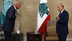 الرئيس اللبناني ميشال عون مستقبلاً أمين عام جامعة الدول العربية أحمد أبو الغيط 