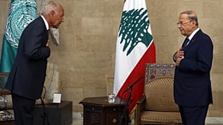 الرئيس اللبناني ميشال عون مستقبلاً أمين عام جامعة الدول العربية أحمد أبو الغيط 