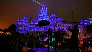 Fachada del ayuntamiento de Madrid durante el festival