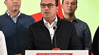 Ministerpräsident Zoran Zaev bei seiner Rücktrittserklärung nach den Kommunalwahlen im Oktober.
