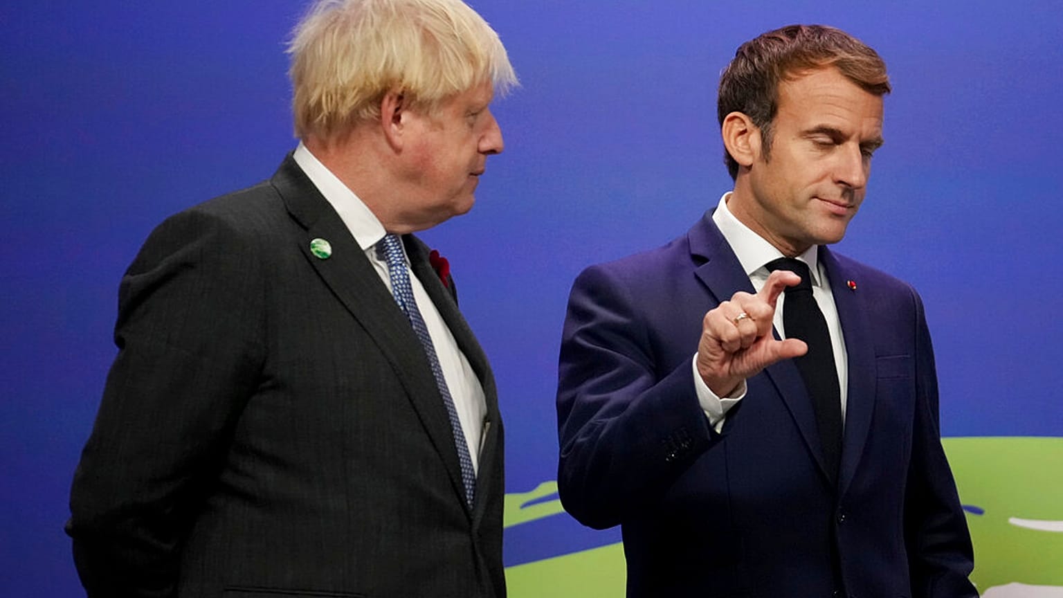 Emmanuel Macron et Boris Johnson à Glasgow le 1er novembre 2021