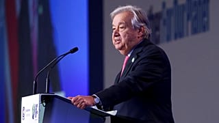 Az ENSZ főtitkára, Antonio Guterres felszólal a COP26 klímakonferencián