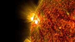 This NASA image obtained November 6, 2014 shows an active region on the sun as it emitted a mid-level solar flare.
