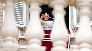 Papa Francisco durante o Angelus, esta segunda-feira