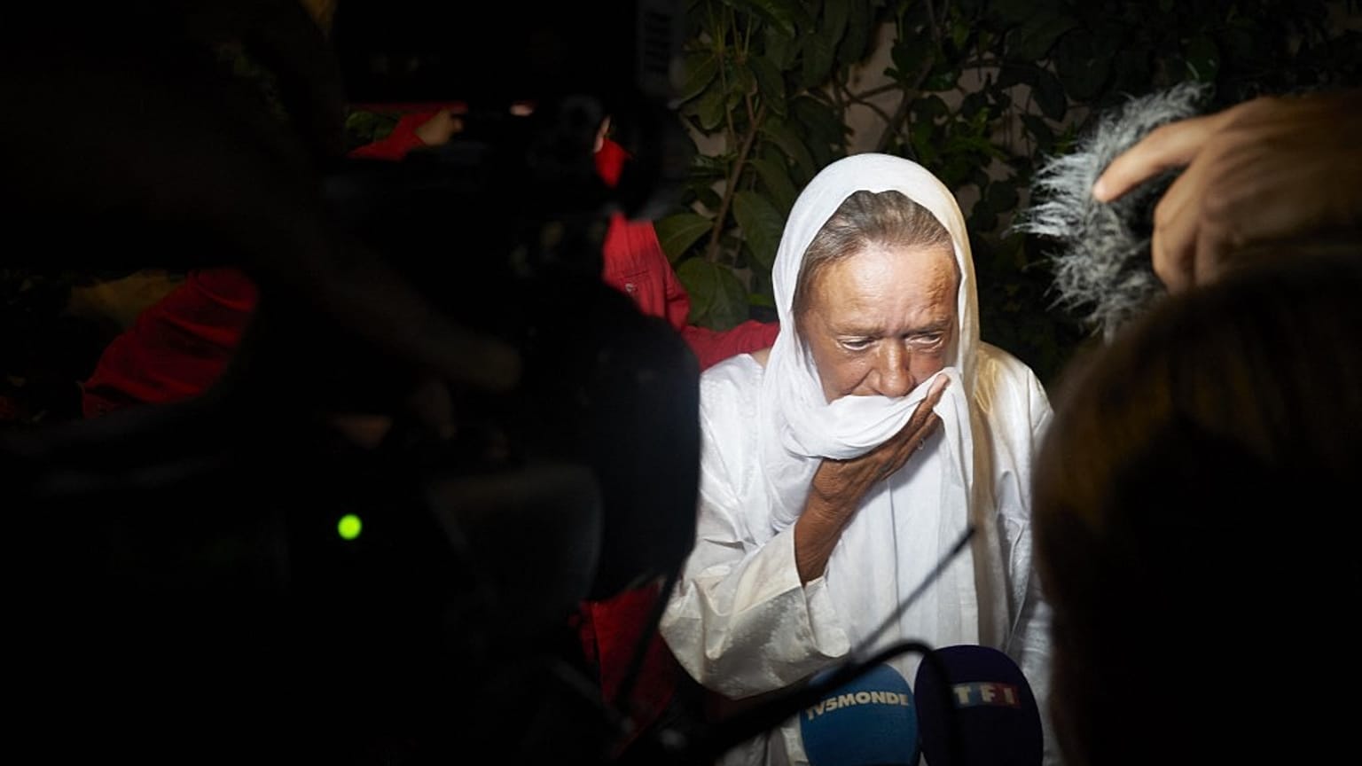 Sophie Pétronin quelques heures après sa libération le 8 octobre 2020 (Bamako, Mali)