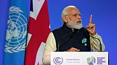 India's Prime Minister Narendra Modi speaking at the World Leader's Summit yesterday.