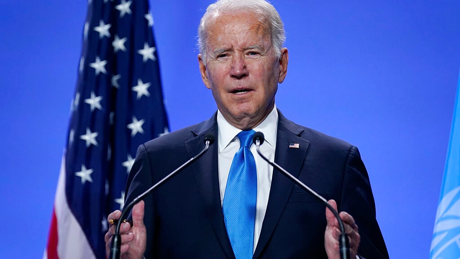 El presidente estadounidense, Joe Biden, durante su intervención en la COP26