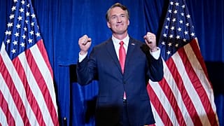 Virginia Gov.-elect Glenn Youngkin arrives to speak at an election night party in Chantilly, Va., early Wednesday, Nov. 3, 2021, after he defeated Democrat Terry McAuliffe. 