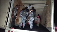 El camión en el que estaban los inmigrantes