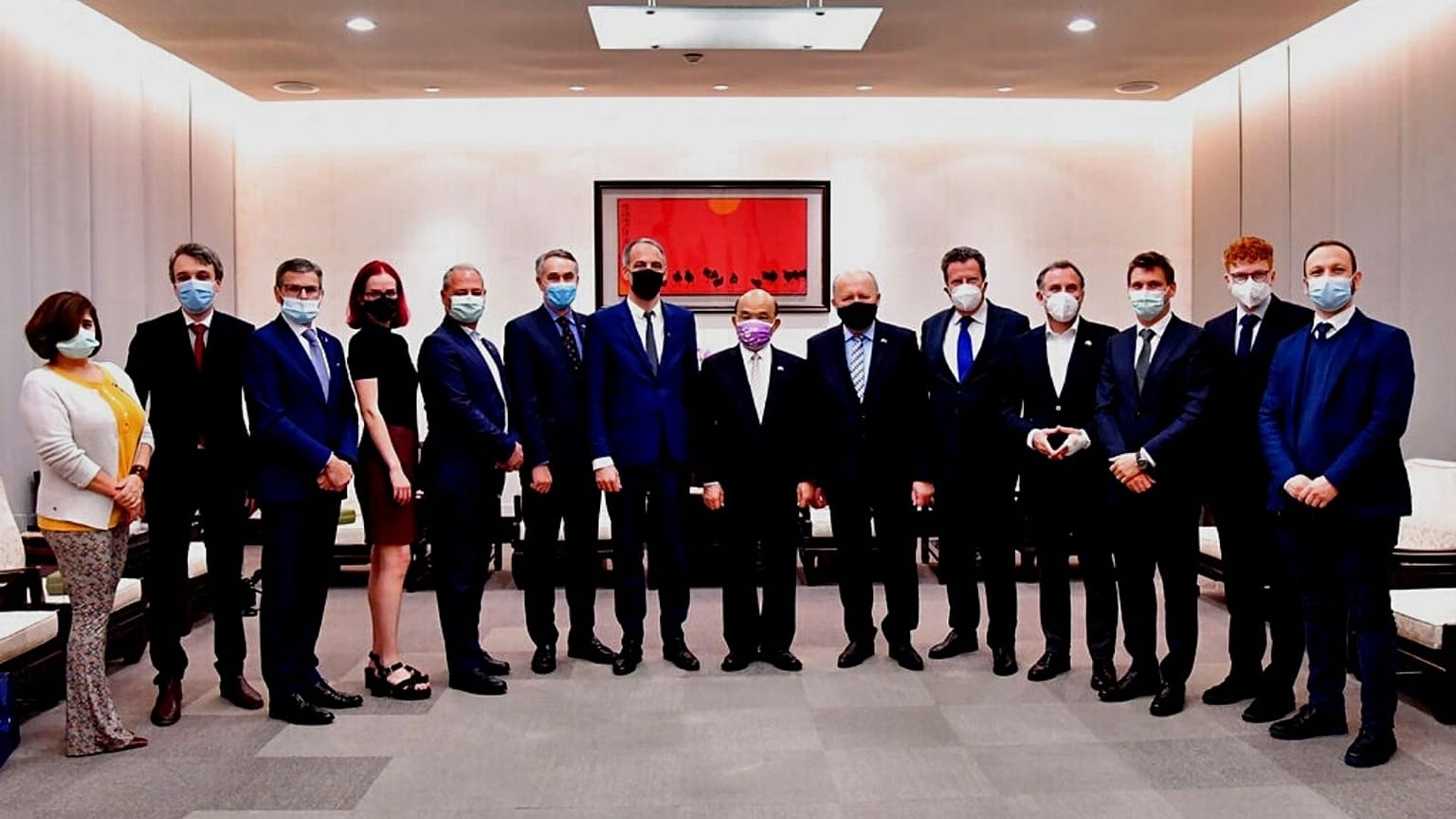 دیدار هیات پارلمانی اتحادیه اروپا با نخست‌وزیر تایوان