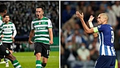 Pablo Sarabia festeja mais um golo pelo Sporting, Pepe aplaude equipa do FC Porto