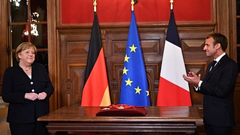 Angela Merkel et Emmanuel Macron lors de la dernière visite en France de la chancelière allemande