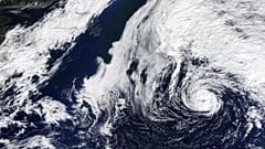 Tropensturm Wanda, der mit dem letzten verfügbaren Namen dieser Saison getauft wurde, über dem Atlantik.