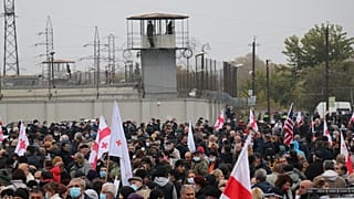 Mihail Saakaşvili'ye destek gösterisi