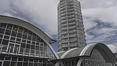 This photo taken on September 28, 2021 shows the cylindrical design of Hotel Humboldt, a work from the 50s designed by the Venezuelan architect Tomas Sanabria.