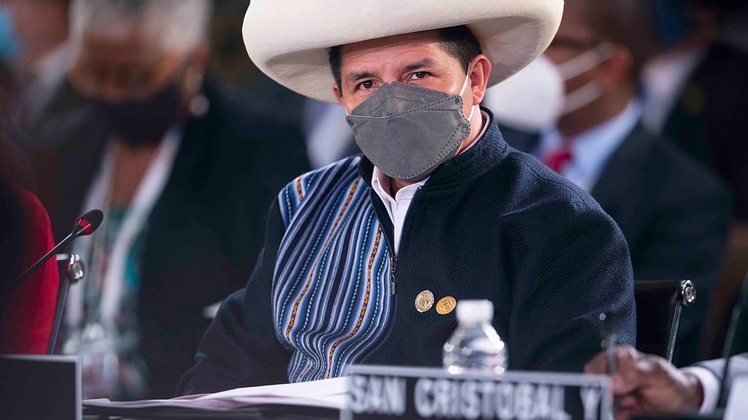 El presidente de Perú, Pedro Castillo. Foto tomada en México, el 18 de septiembre de 2021.