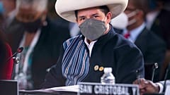 El presidente de Perú, Pedro Castillo. Foto tomada en México, el 18 de septiembre de 2021.