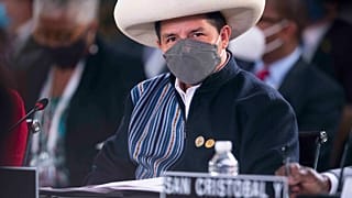 El presidente de Perú, Pedro Castillo. Foto tomada en México, el 18 de septiembre de 2021.